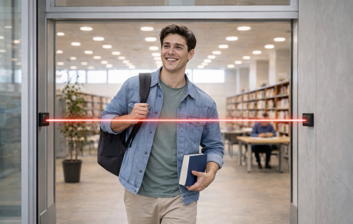 Contador inalámbrico de personas SensMax S1 para bibliotecas