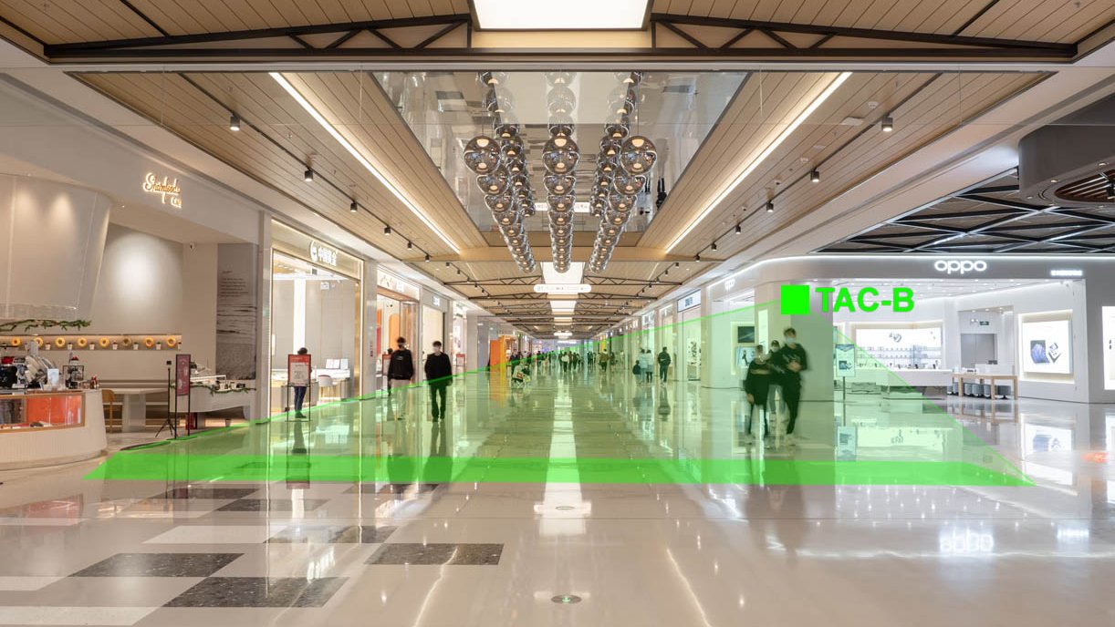 Contador de personas por radar mmWave con Wi-Fi para interiores con líneas y zonas de conteo